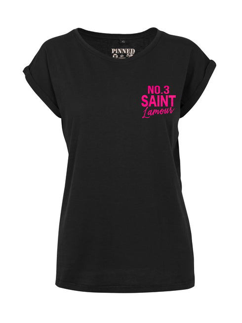T-Shirt Deep Saint L'Amour Neon Pink Velvet - Schwarz